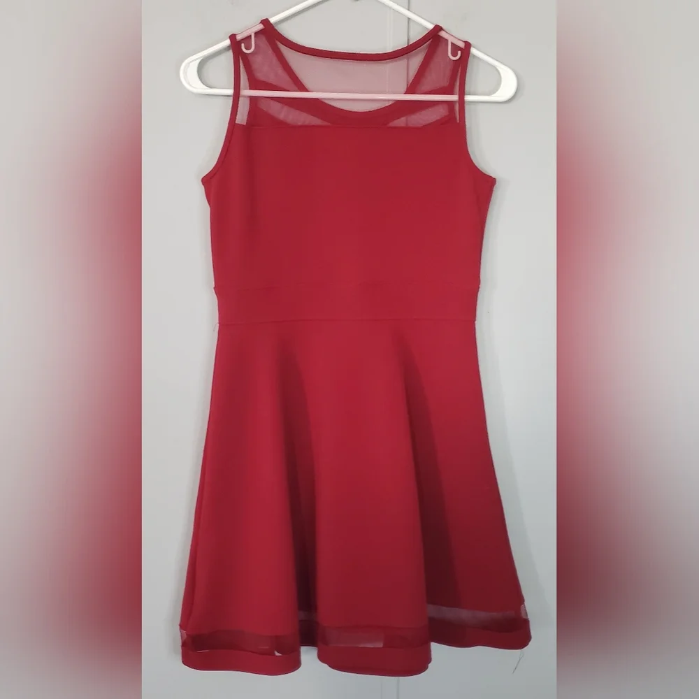 The Children's Place Red Sleeveless Fit & Flare Embellished Dress
